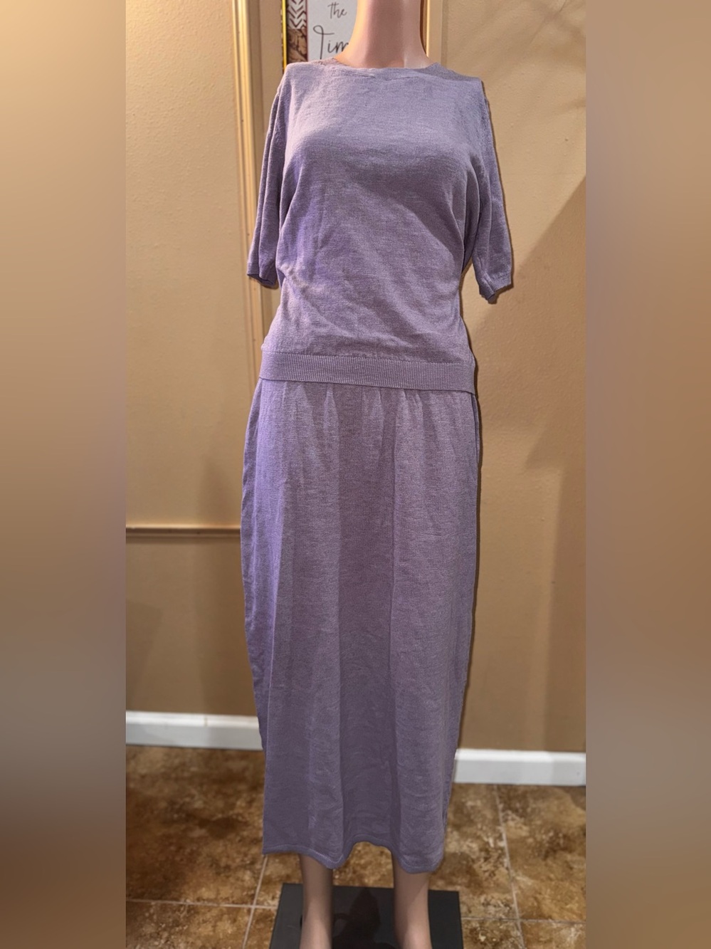 Free People Isabella Sweater Skirt Set Cool Violet Small NWOT